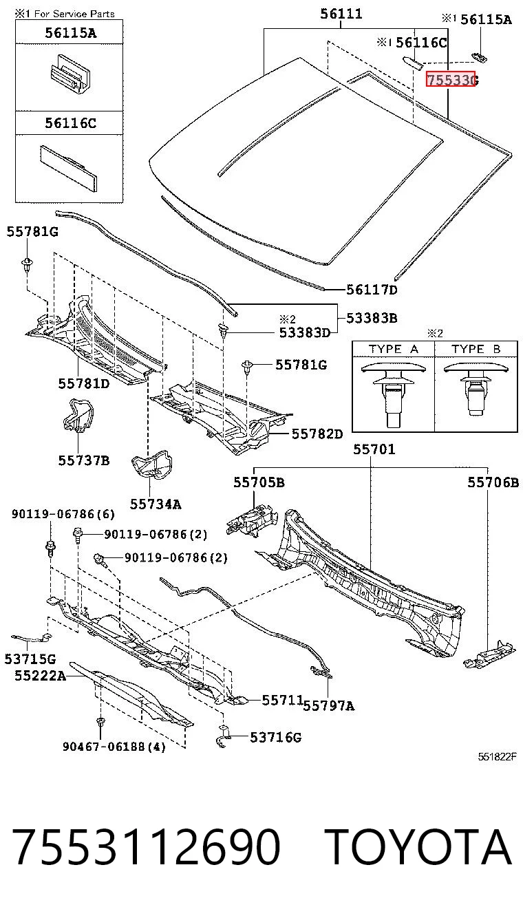 Moldura de parabrisas para Toyota Corolla E15