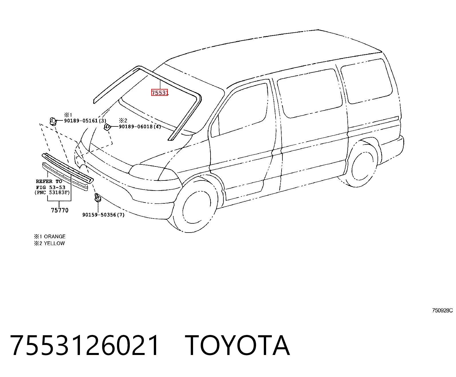 Comprar Moldura de parabrisas Toyota Hiace IV H1, H2 a bajo precio