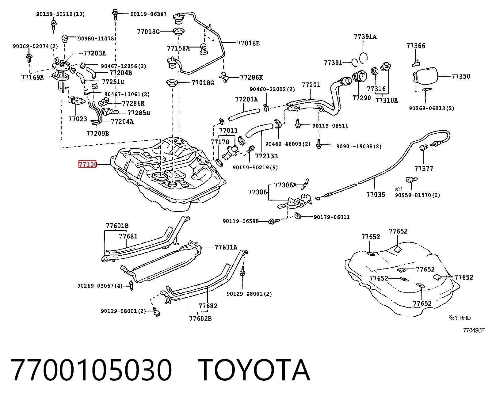 Depósito de combustible Toyota Avensis  (T22)