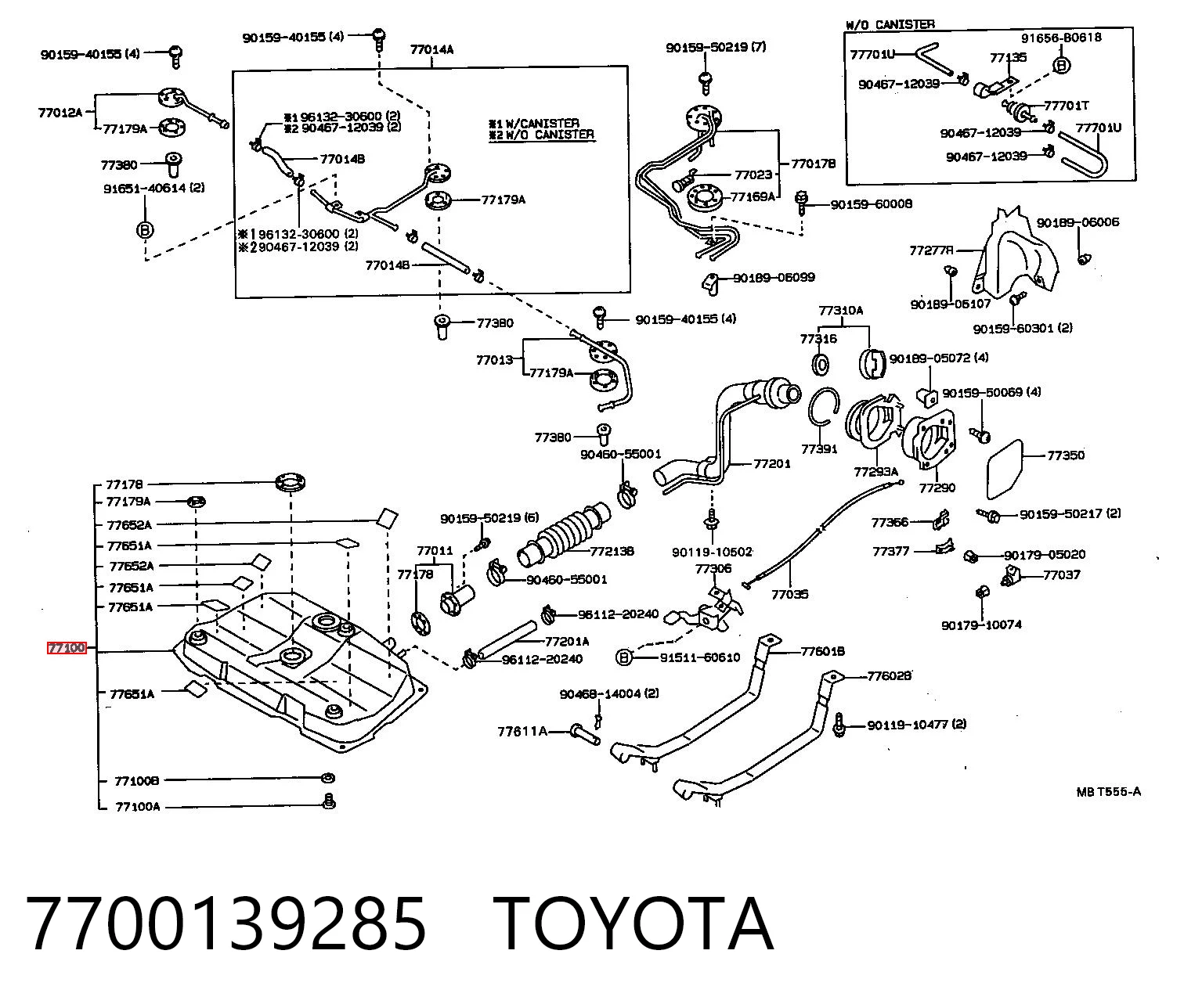 Tanque de combustible para Toyota Camry II V2