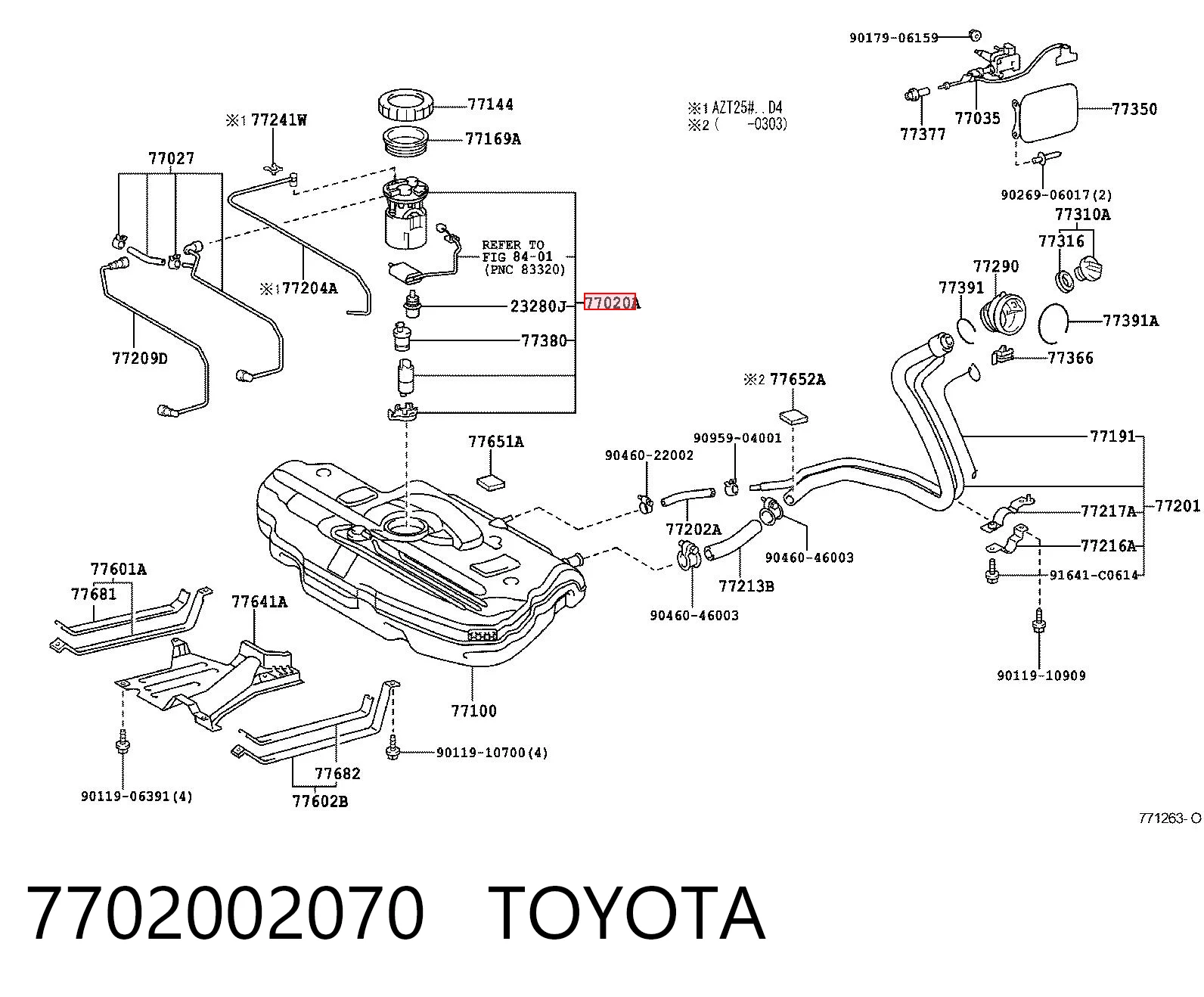 7702002070 Toyota Módulo de alimentación de combustible