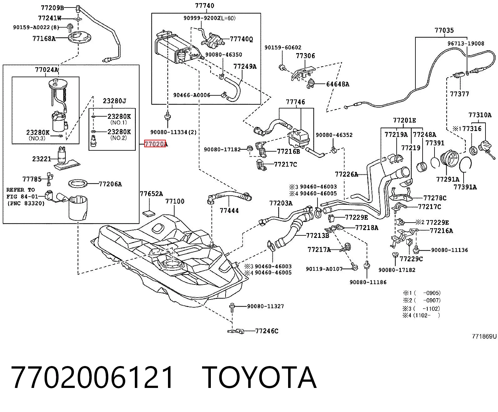 7702006121 Toyota Elemento de turbina de la bomba de combustible