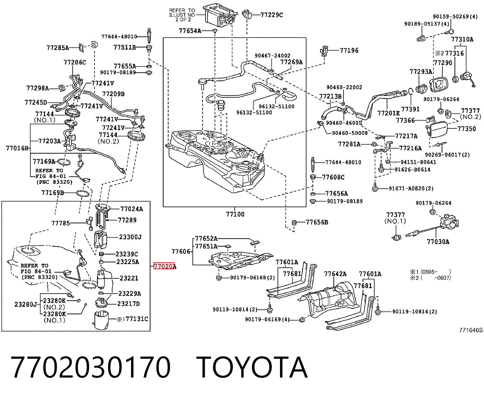 7702030170 Toyota Módulo de alimentación de combustible