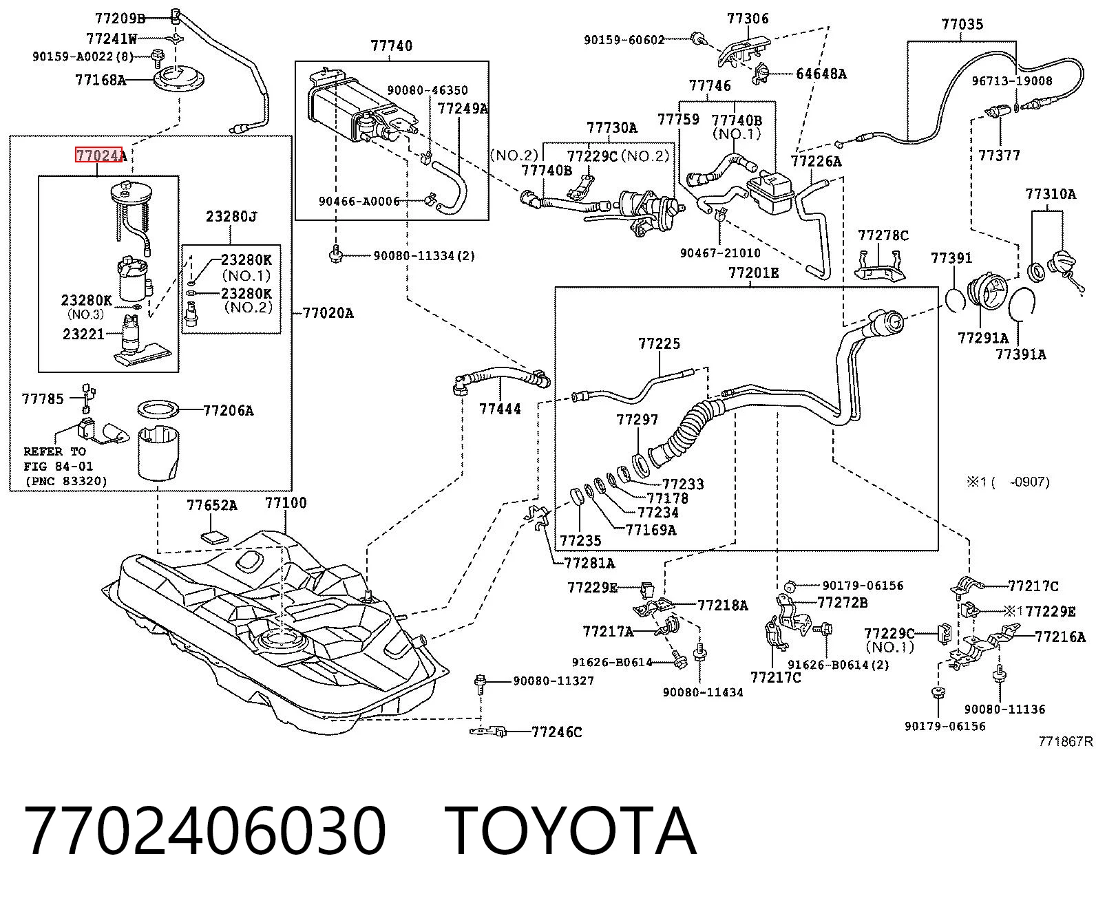 7702406030 Toyota Filtro de gasolina