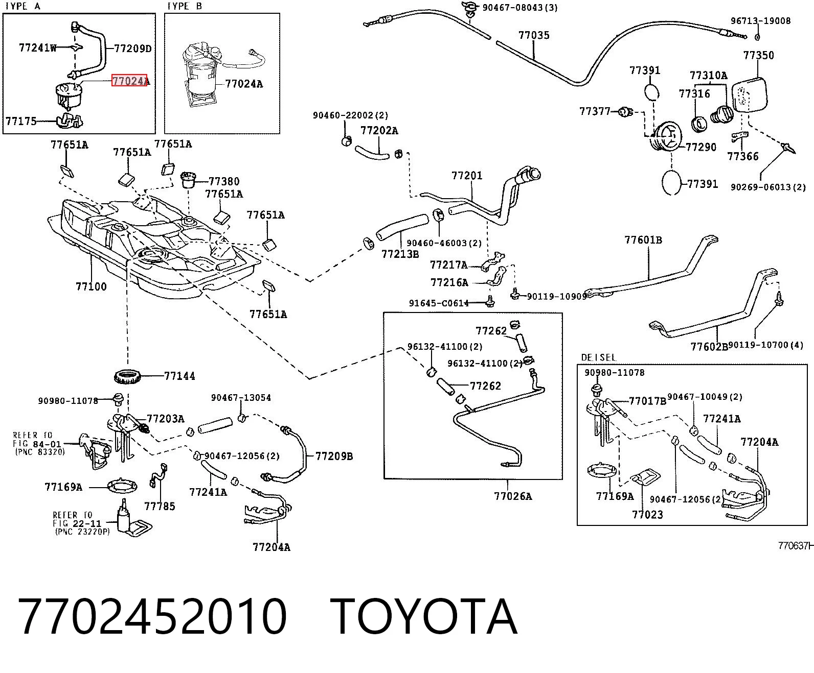 Comprar Bomba de combustible eléctrica sumergible Toyota Corolla  E11 a bajo precio