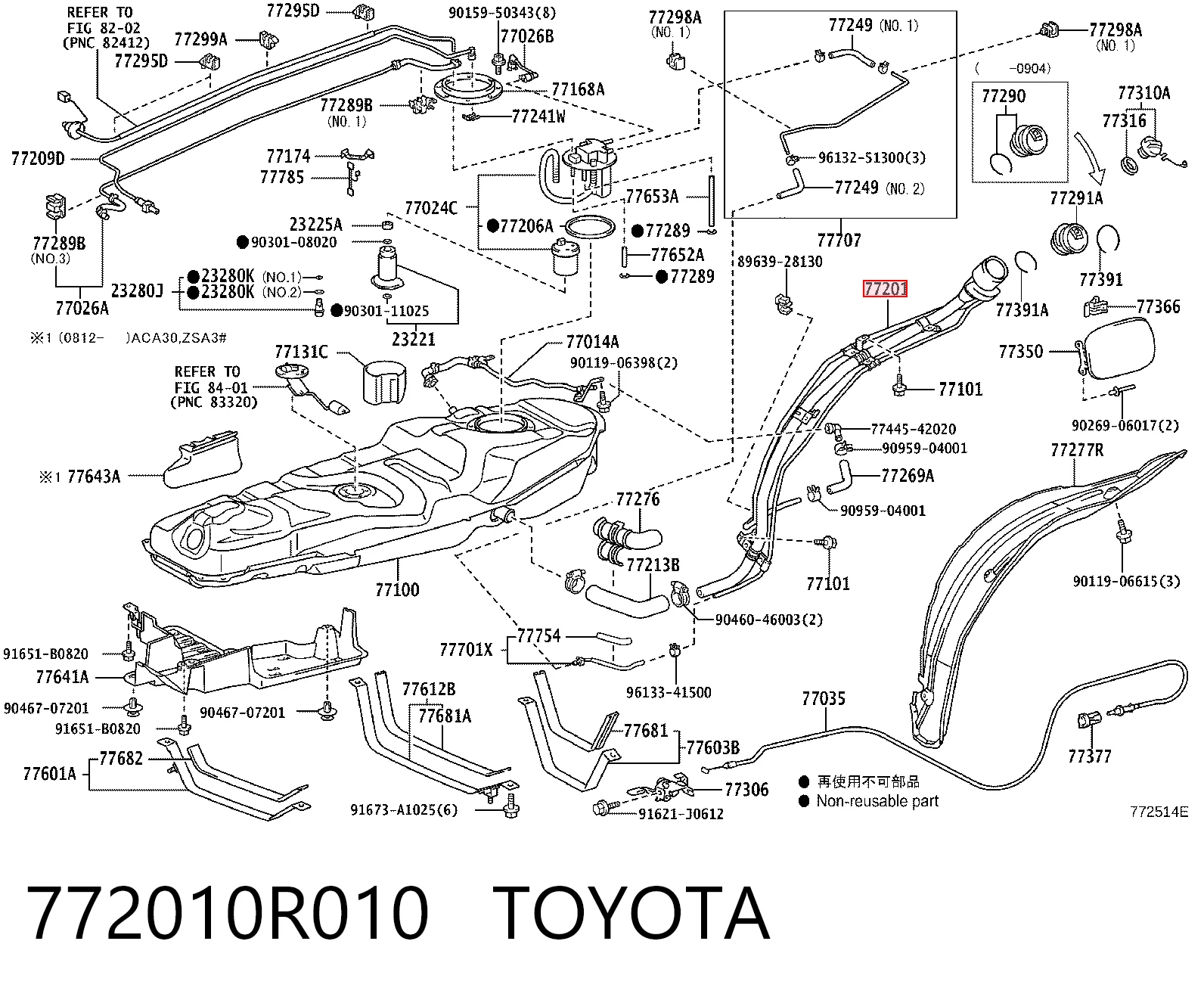 Comprar 7720142182 Toyota Boca de llenado del depósito de combustible