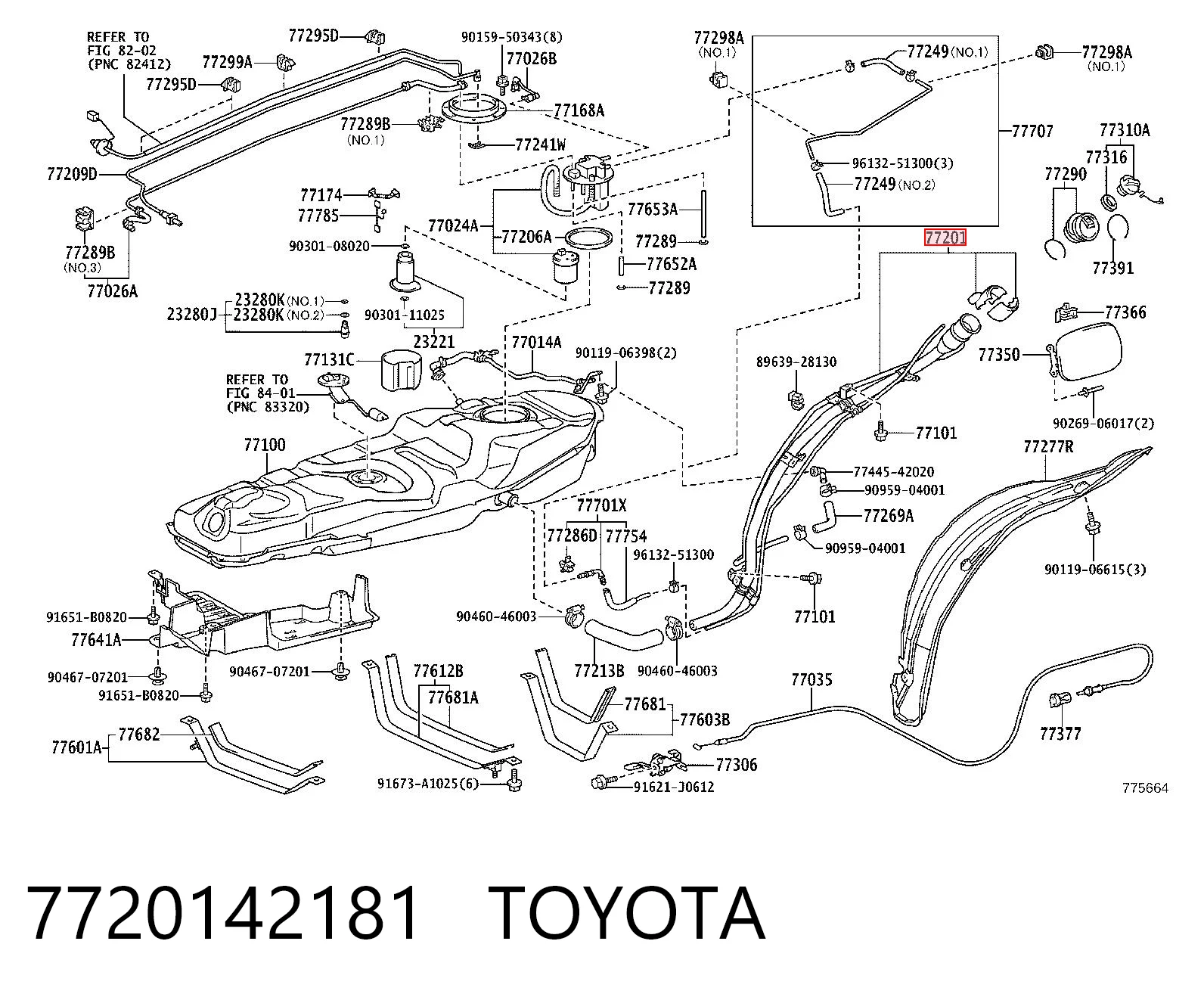 Boca de llenado del depósito de combustible Toyota 7720142182 precio, desde 100,49 EUR