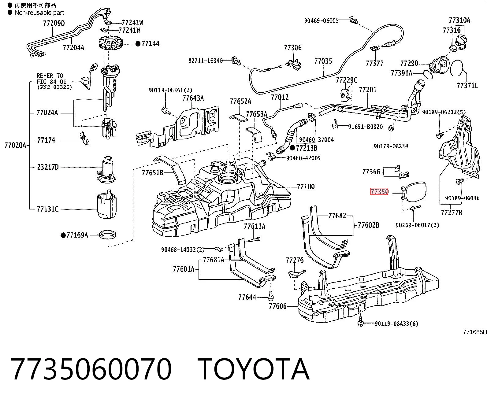 Tapa tanque combustible para Toyota Land Cruiser PRADO ASIA J12