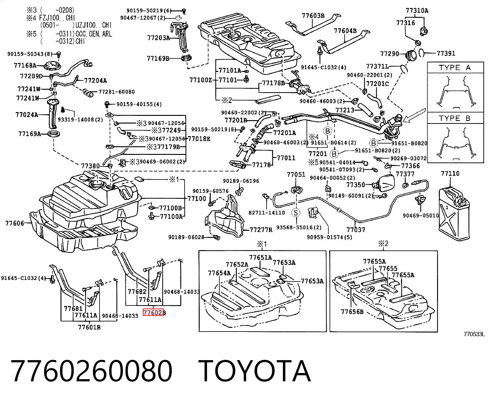 7760260080 Toyota
