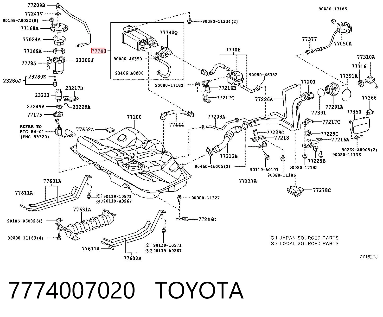 7774007020 Toyota Filtro de gasolina