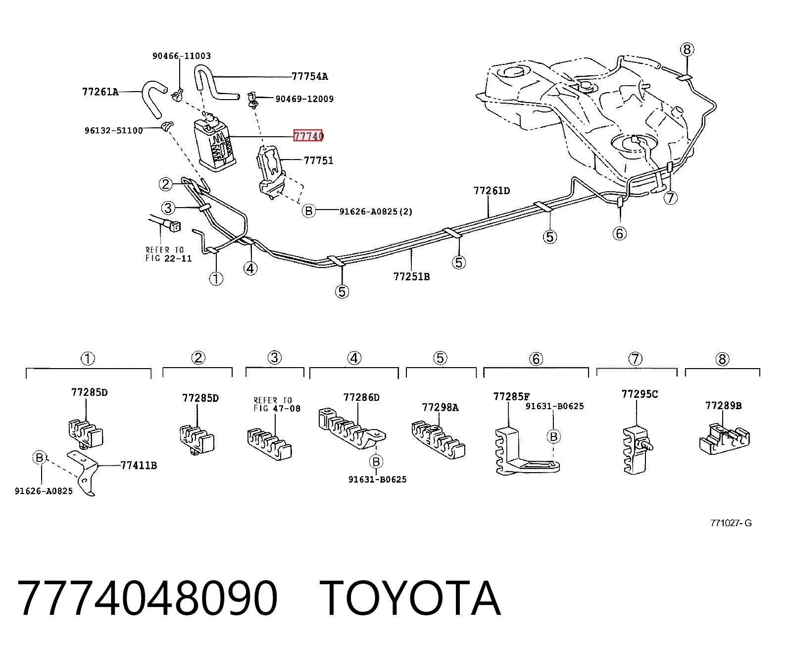 Comprar Absorbedor de vapores de combustible Toyota Camry  V30 a bajo precio