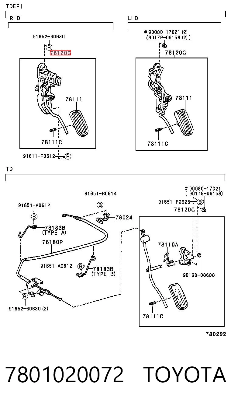 Comprar Pedal del acelerador Toyota Avensis  T22 a bajo precio