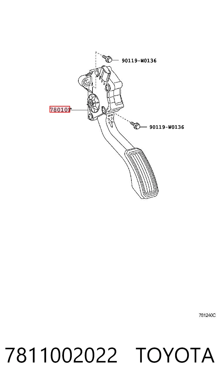 Pedal de aceleracion Toyota Corolla (2006-2014)