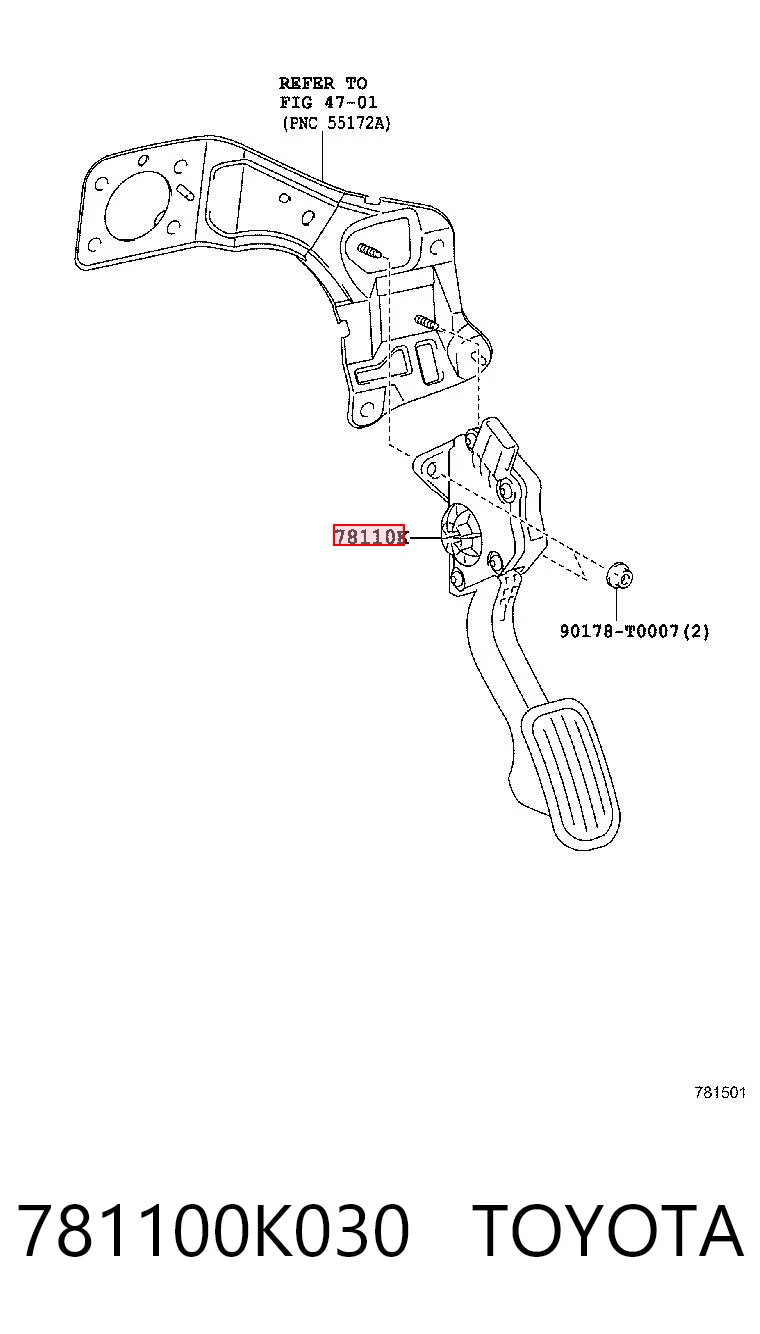 Comprar Pedal del acelerador Toyota Hilux GUN12, GUN13 a bajo precio
