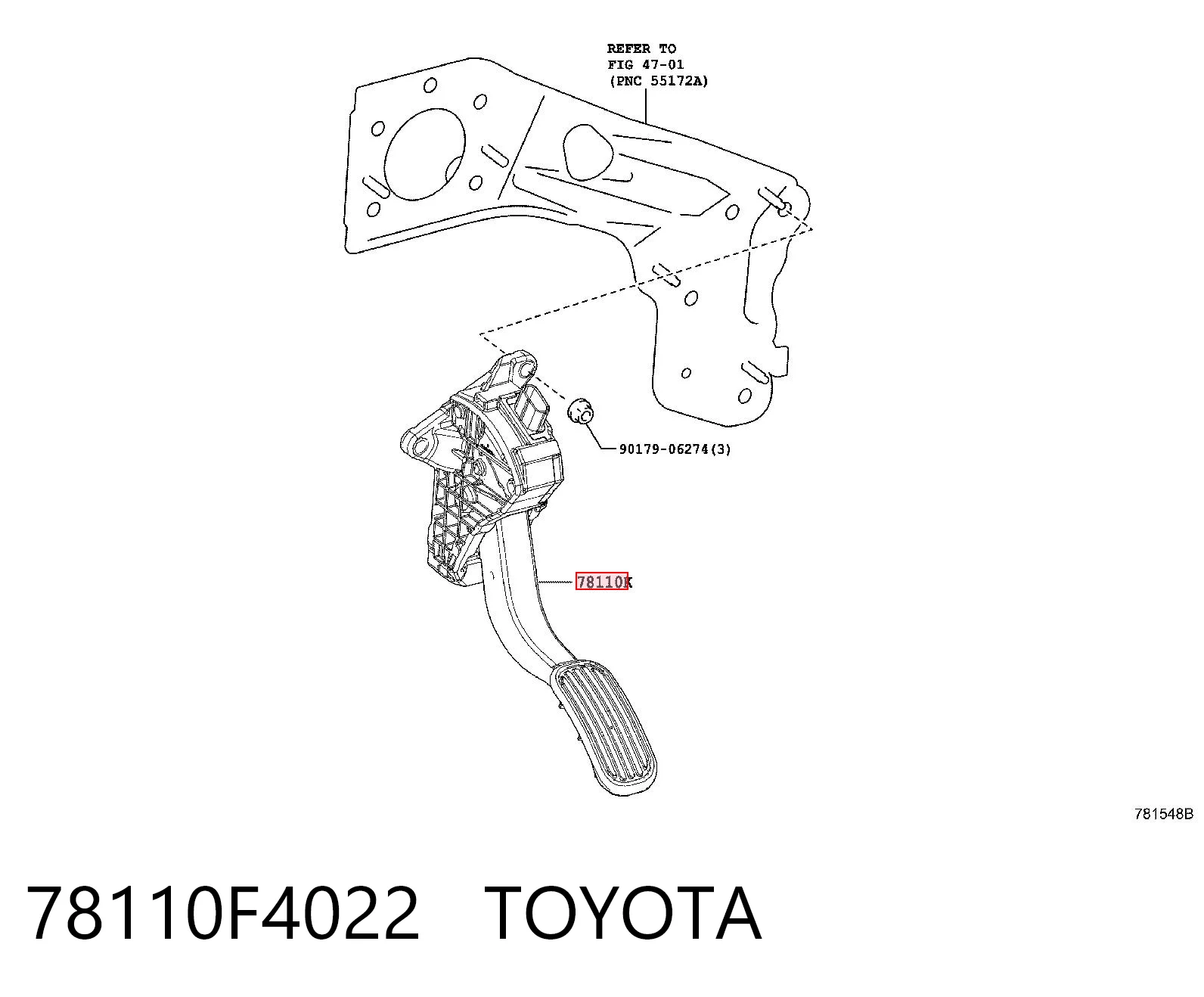 Pedal de aceleracion para Toyota C-HR  X10