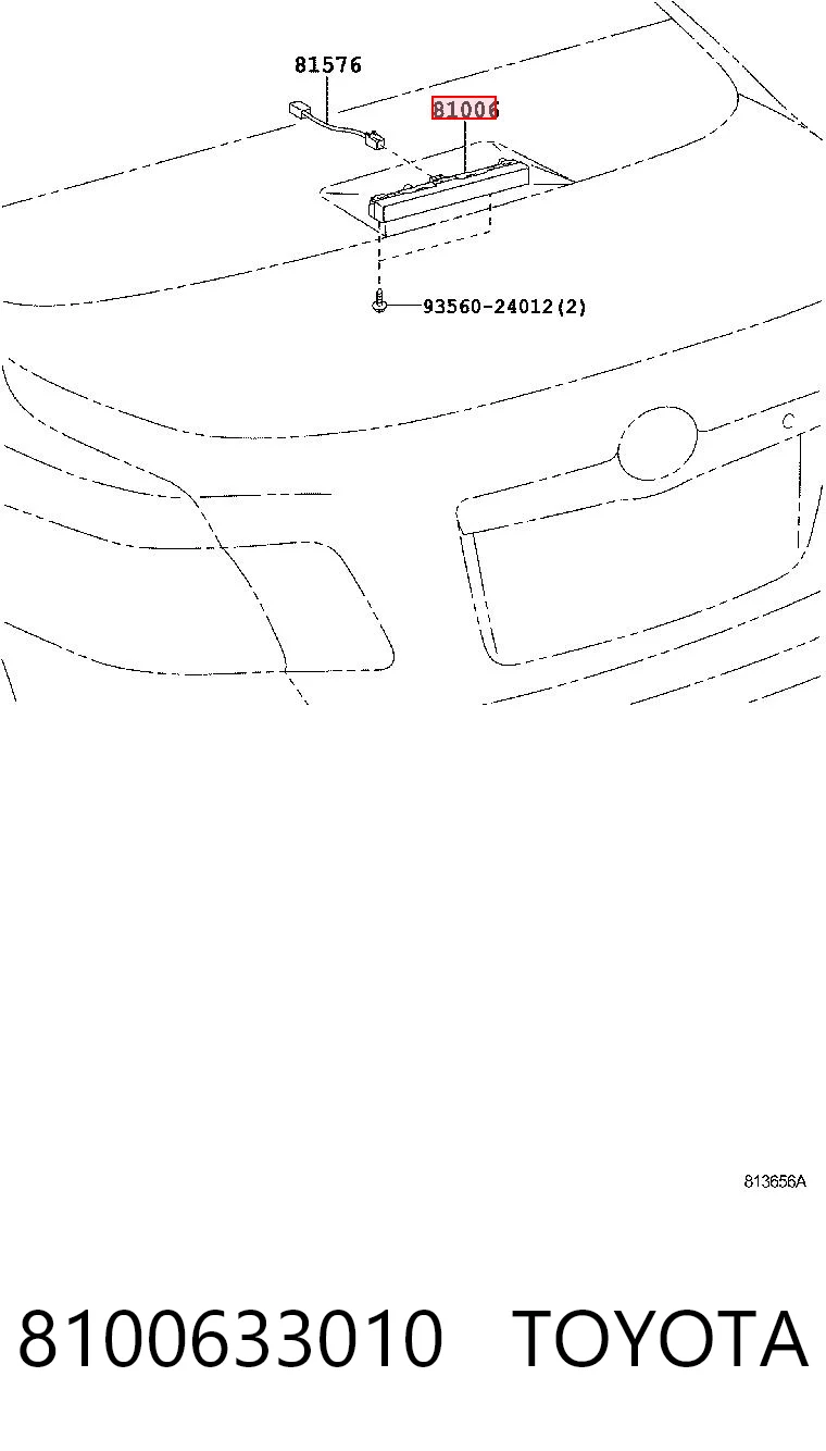 8100633010 Toyota Luz central de freno