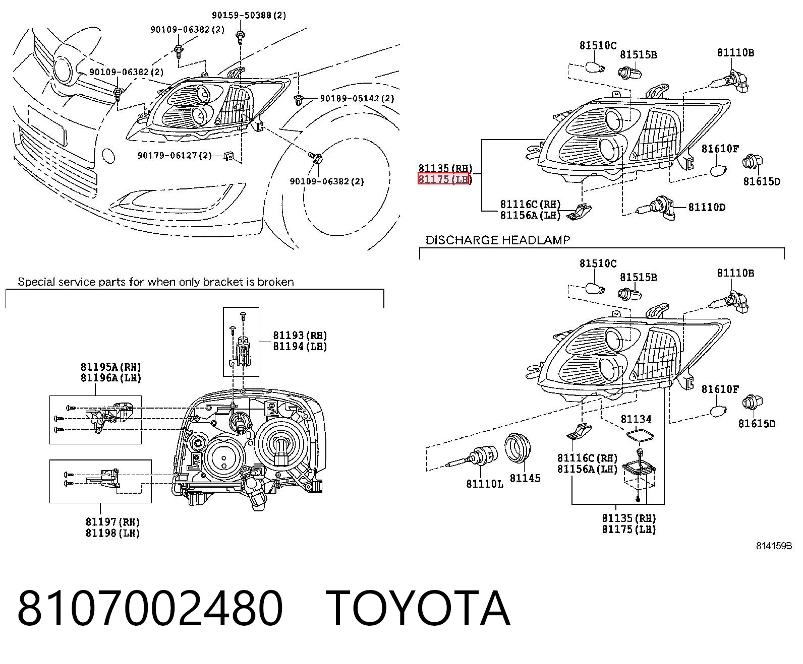 Faro izquierdo TOYOTA 8107002480