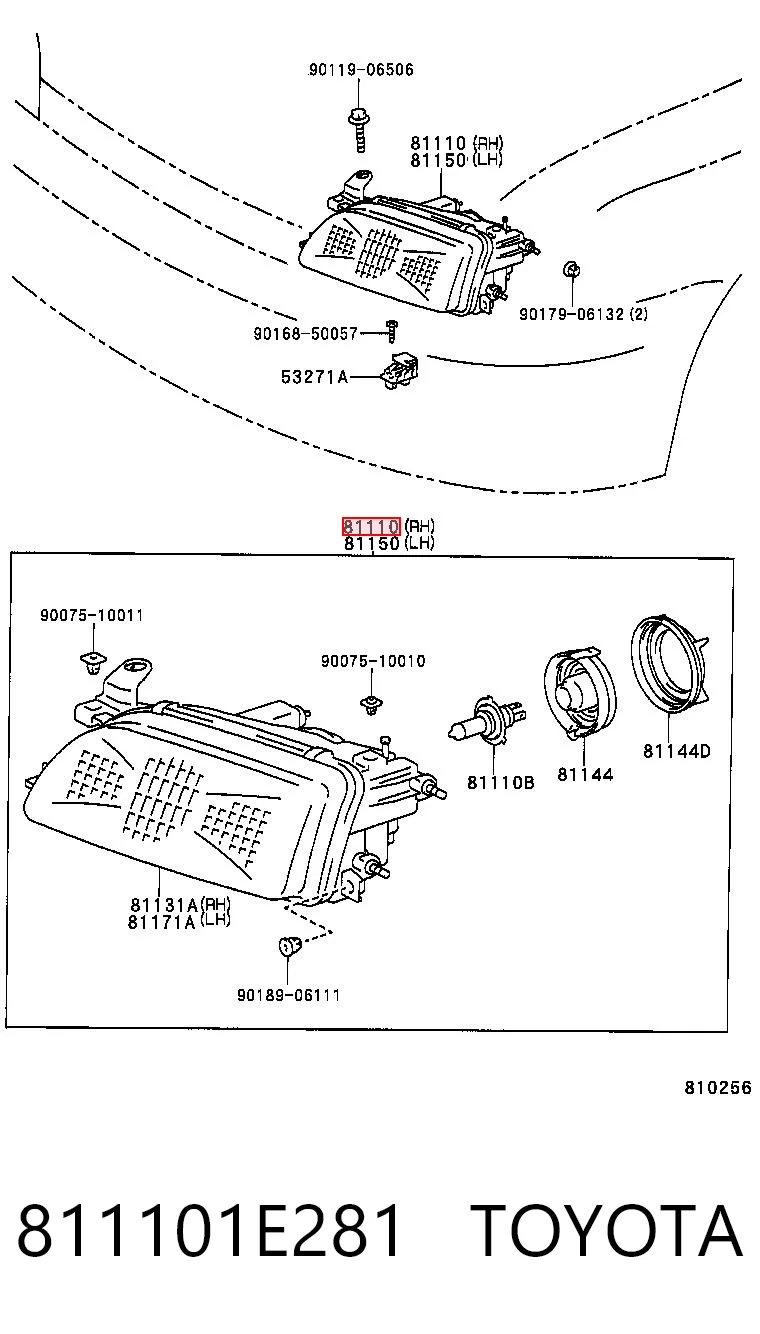 Faro derecho Toyota Corolla liftback (E10) (1992 - 1997) precio, desde 55,22 EUR