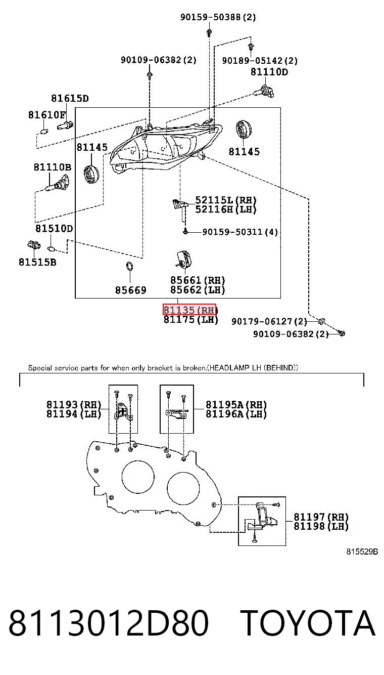 8113012D80 Toyota