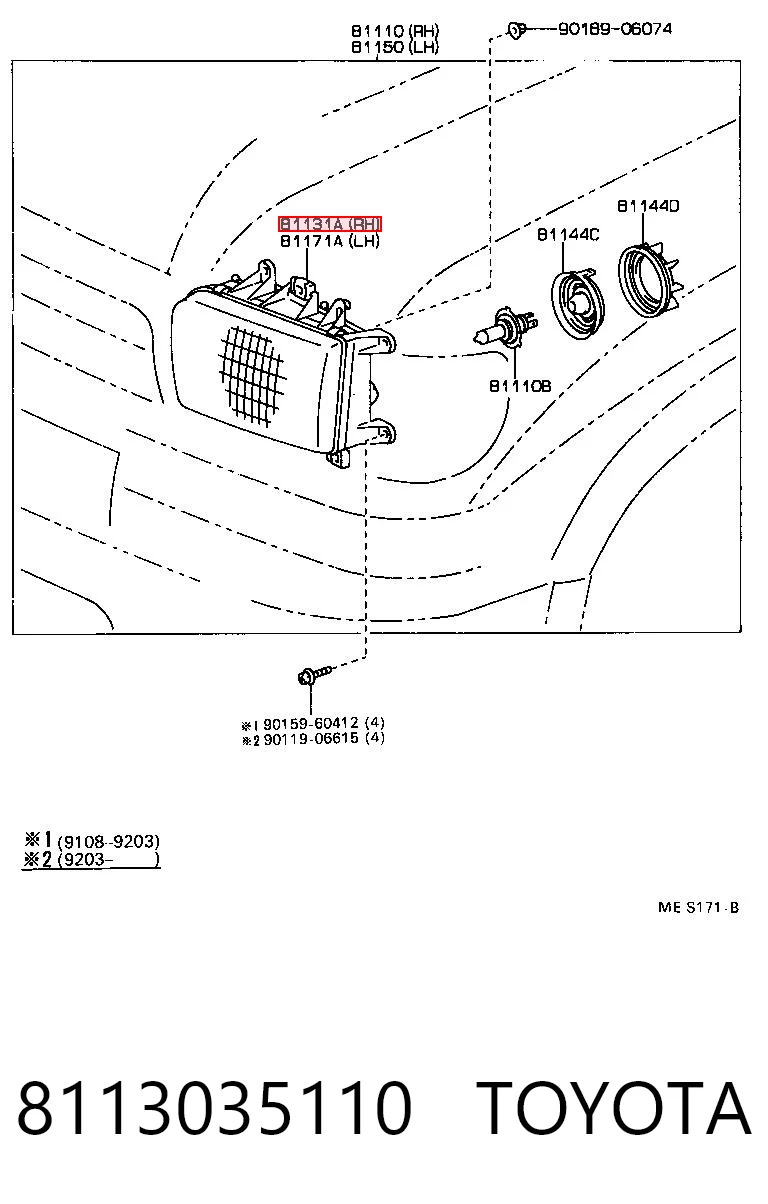 Luz derecha para Toyota 4 Runner  N130