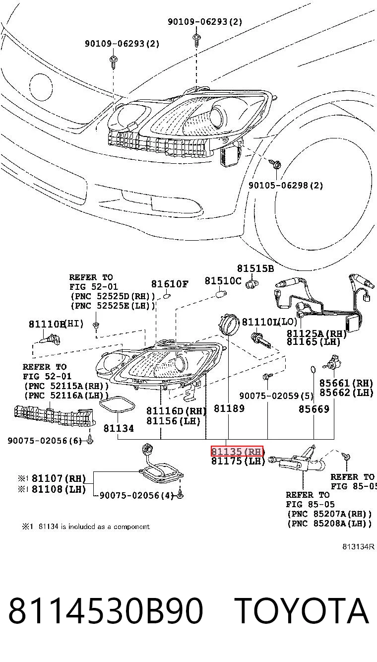 Faro derecho TOYOTA 8114530B90