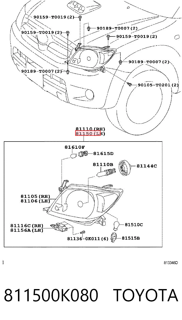 Precio del repuesto Faros delantero izquierdo Hilux pick-up