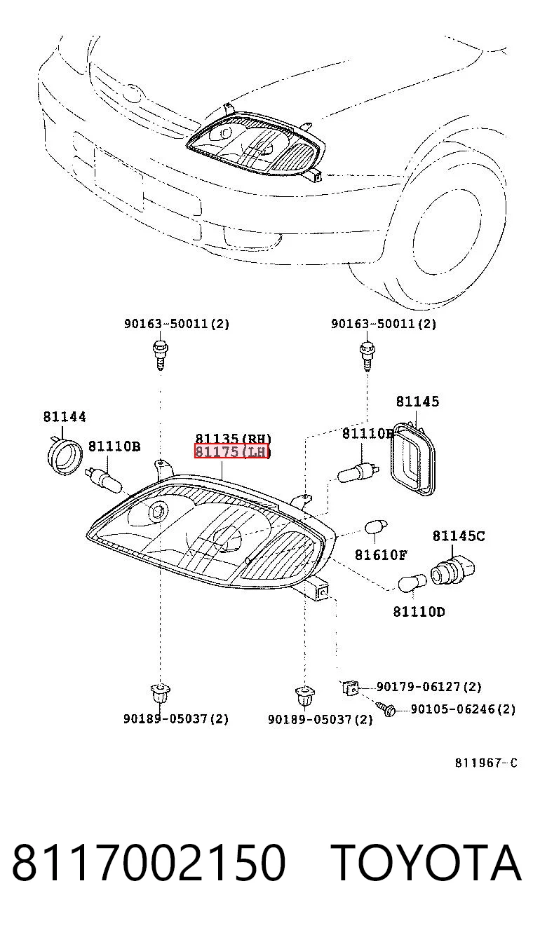 Faro izquierdo TOYOTA 8117002150