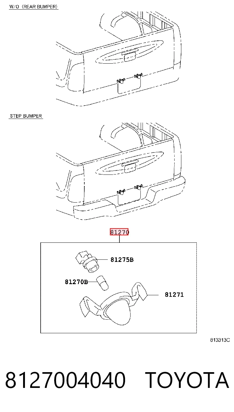 Comprar Luz de matrícula trasera Toyota Hilux  KUN25 a bajo precio