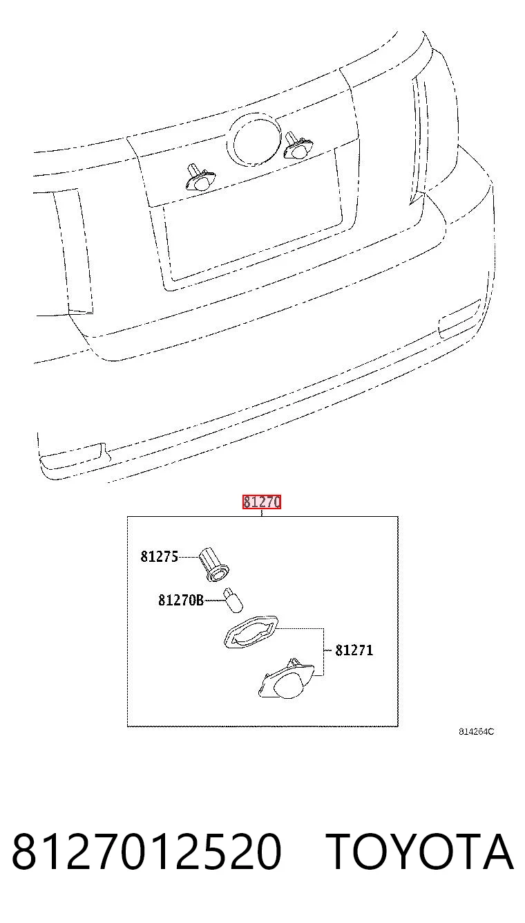 8127012520 Toyota Luz de matricula