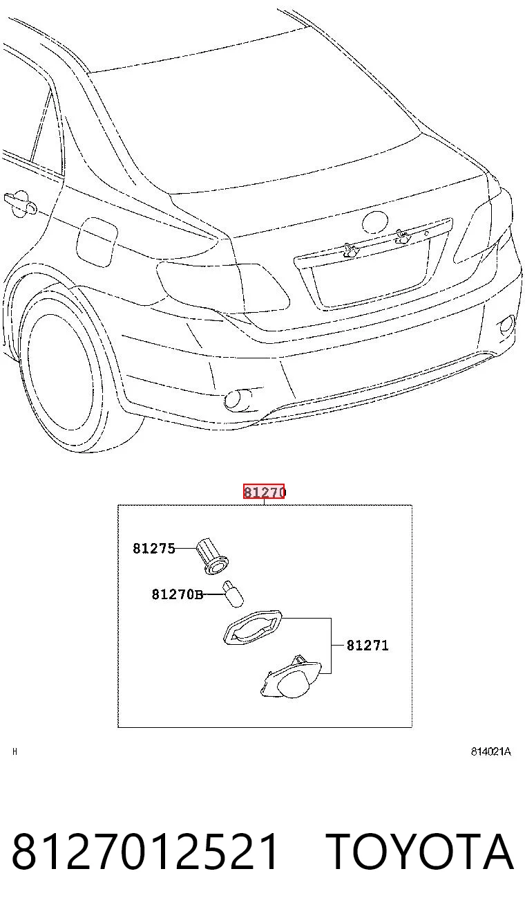 8127012521 Toyota Luz de matricula