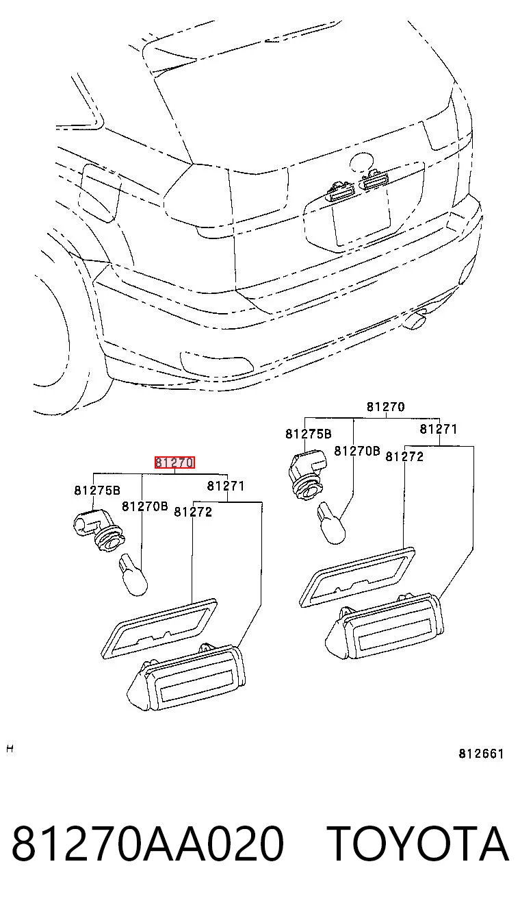 Luz de matricula para Toyota Camry V V30