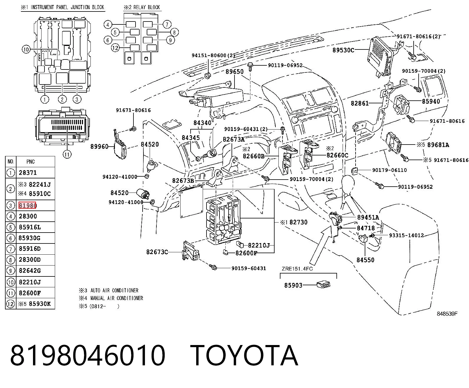 8198046010 Toyota Intermitente de espejo