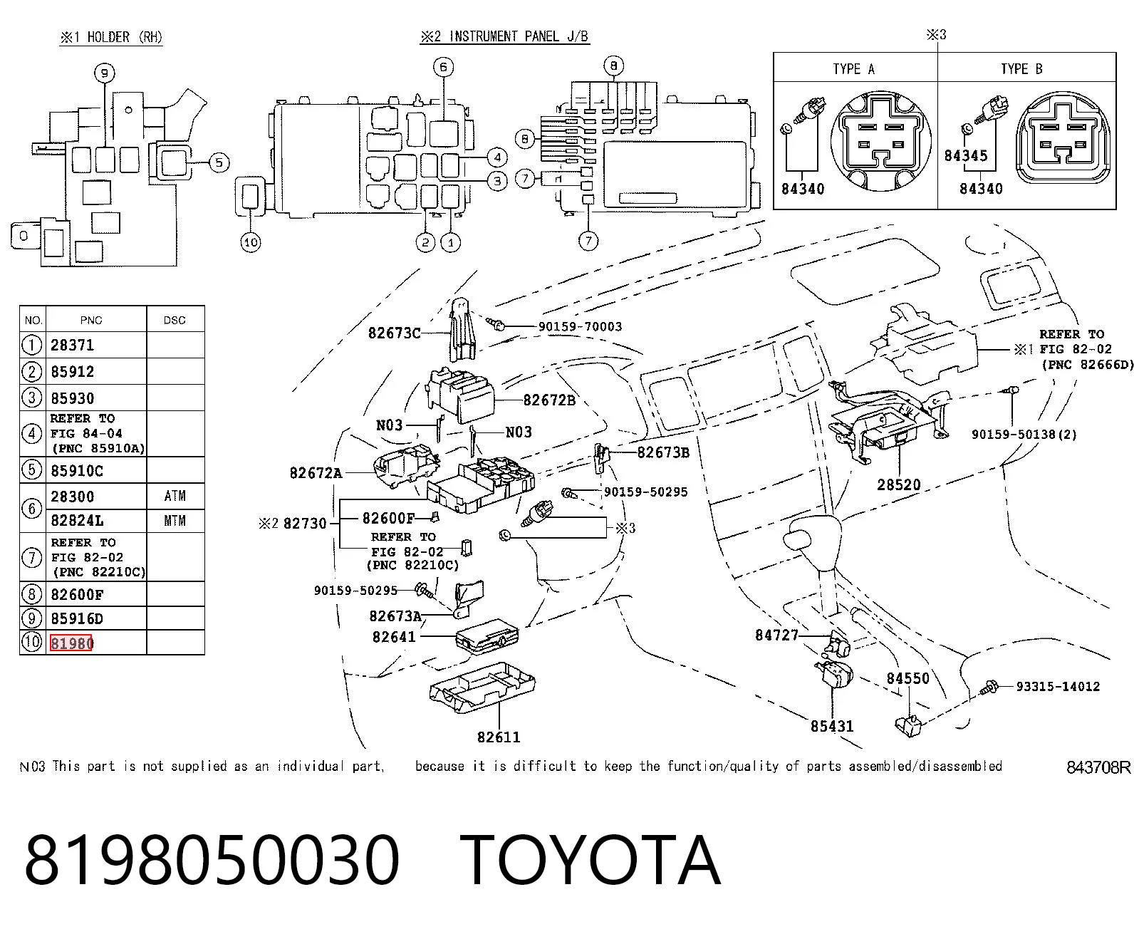 8198050030 Toyota Intermitente de espejo