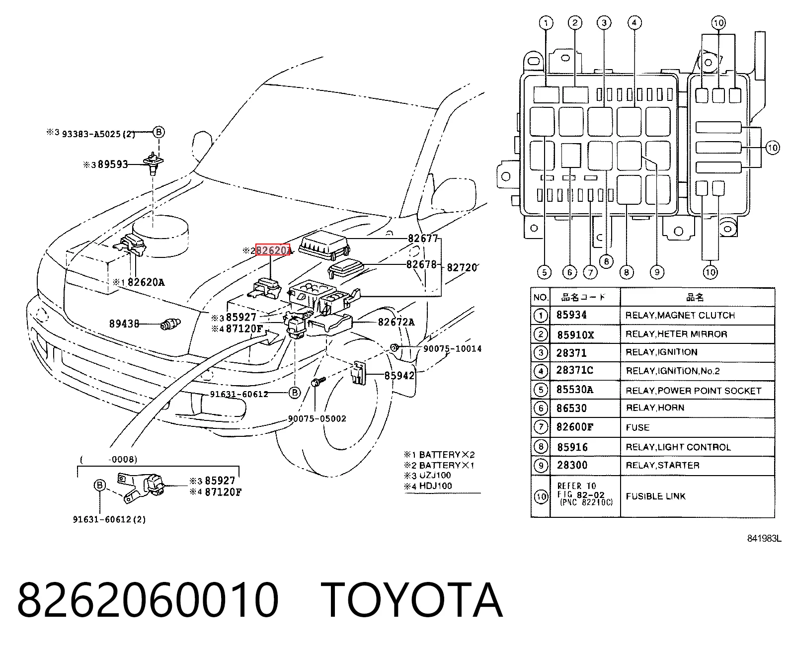 8262060010 Toyota