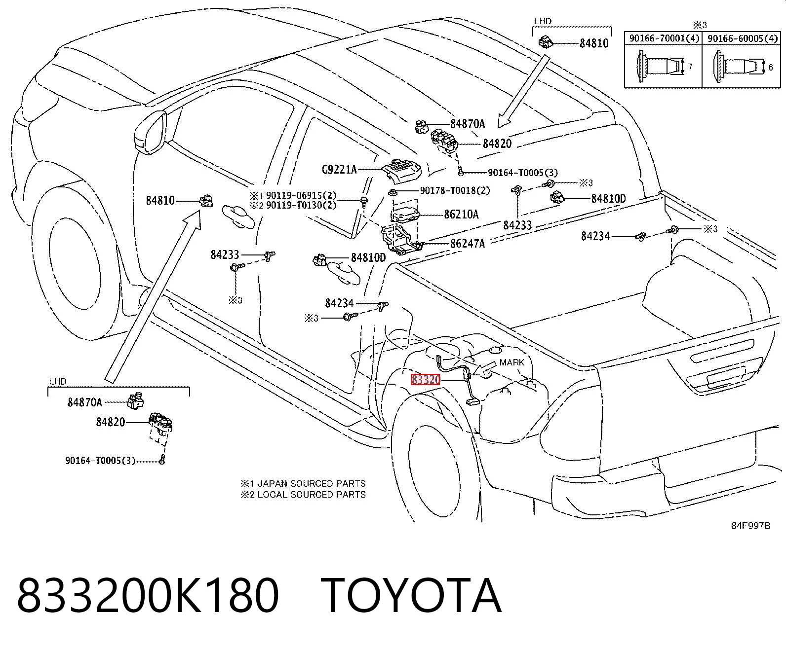 833200K180 Toyota Medidor de combustible