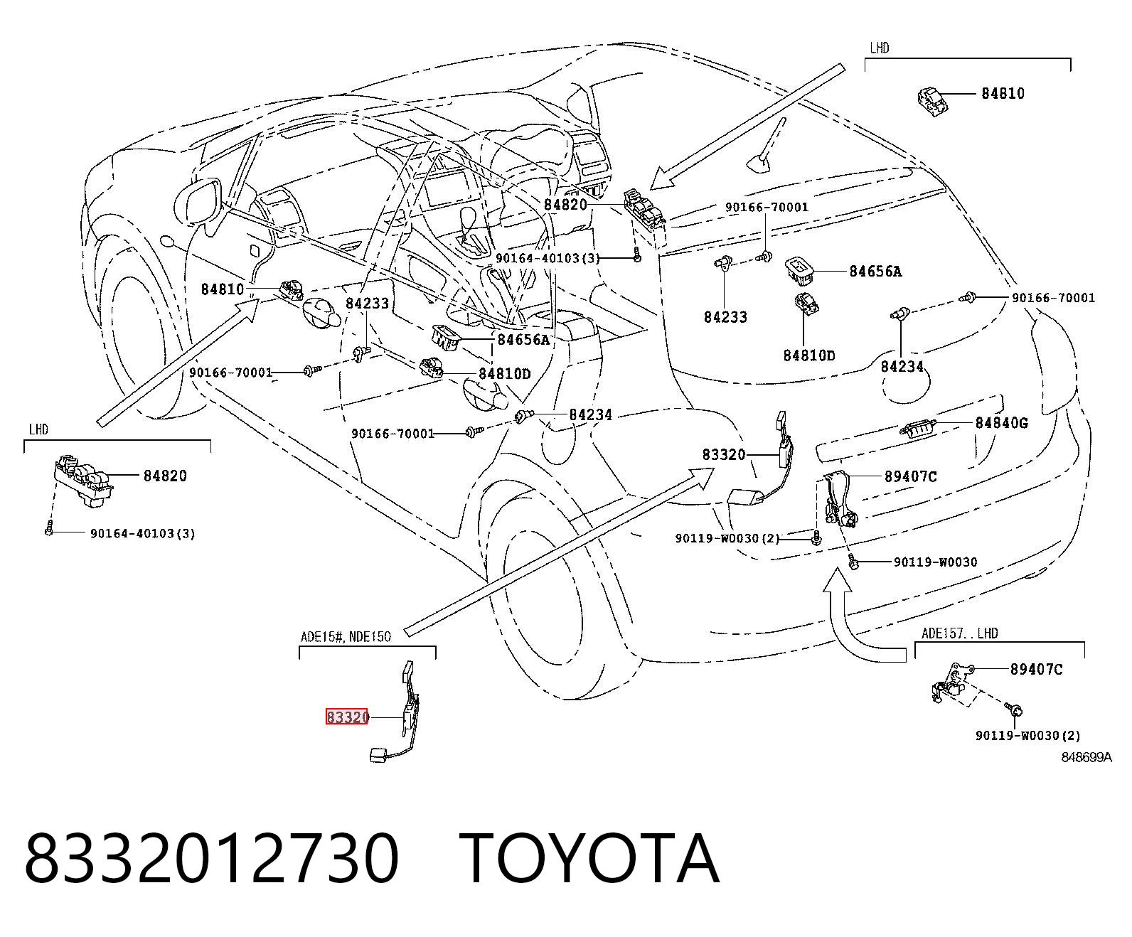 8332012730 Toyota Medidor de combustible