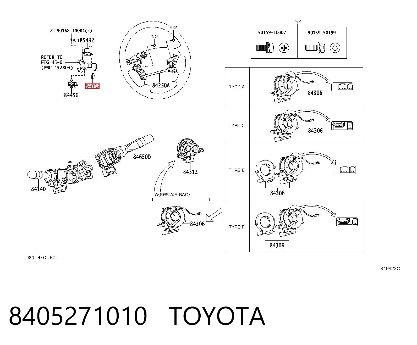 8405271010 Toyota Antena (anillo) de inmovilizador