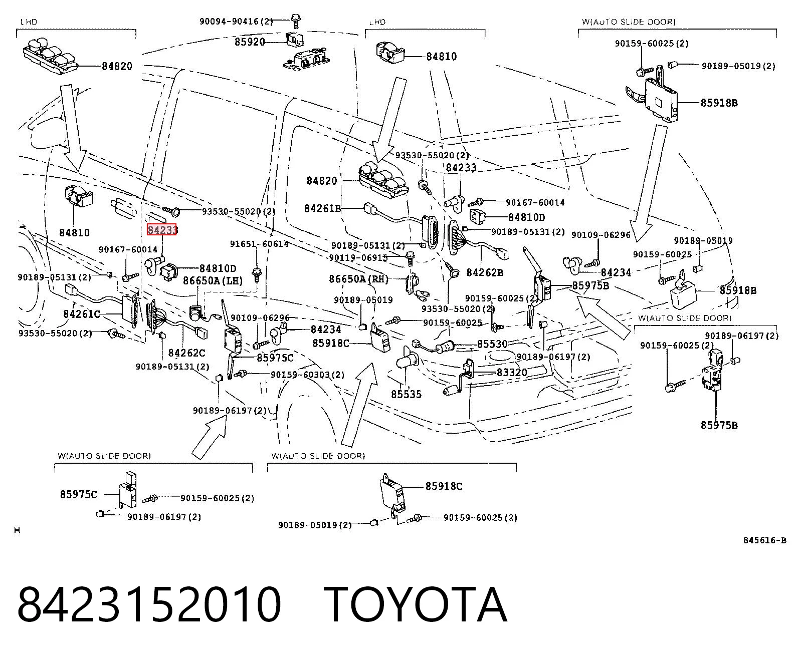 8423152010 Toyota Interruptor de puerta