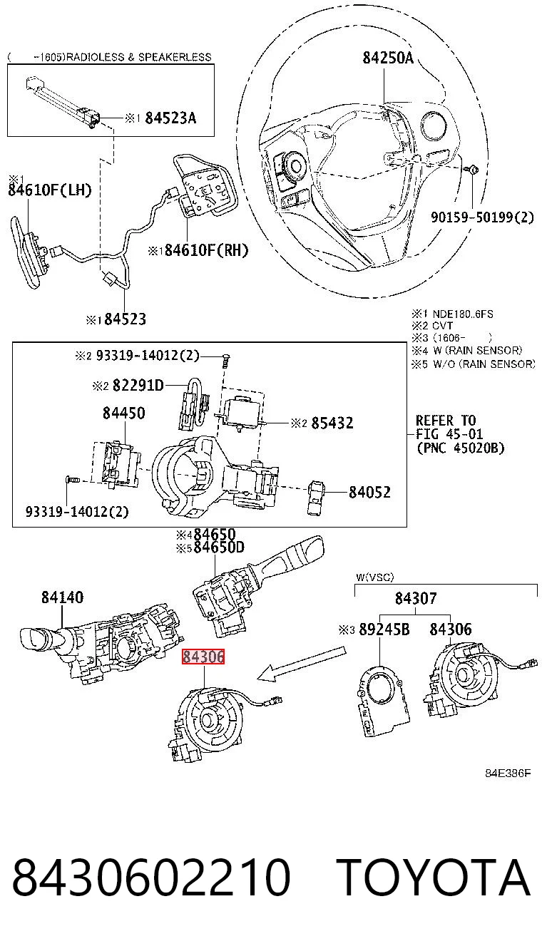 Anillo AIRBAG para Toyota Corolla E18