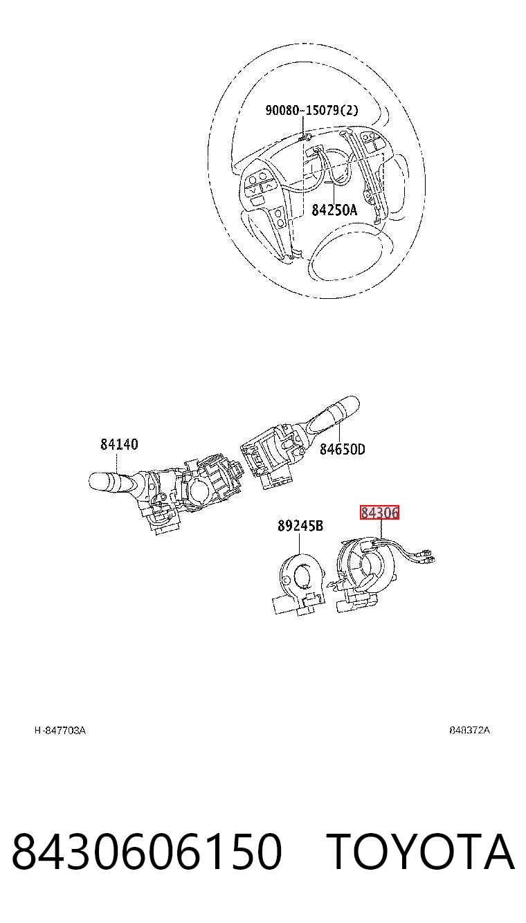 8430606150 Toyota Anillo de AIRBAG 