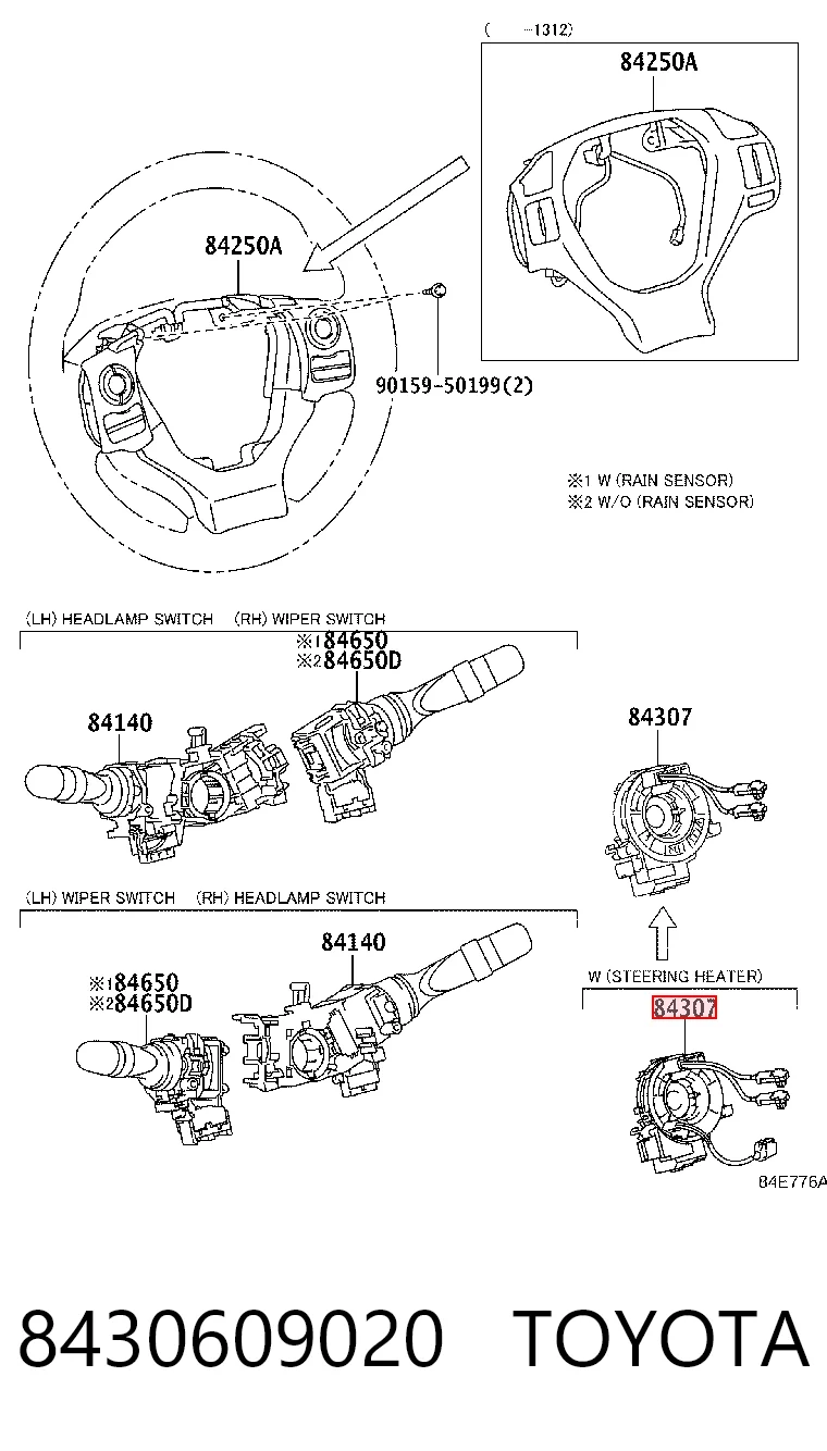 8430609020 Toyota Anillo de AIRBAG 