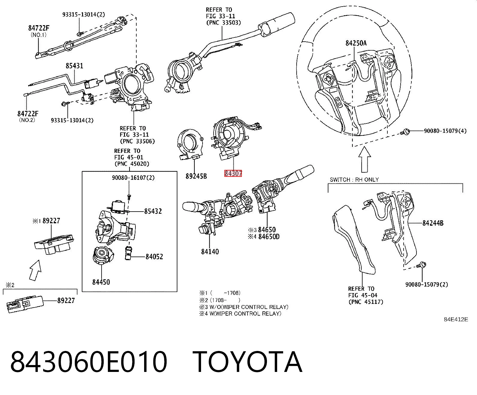 843060E010 Toyota Anillo de AIRBAG 