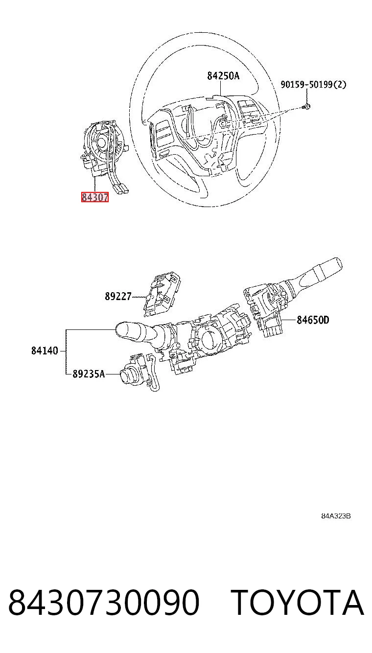 8430730090 Toyota Anillo de AIRBAG 