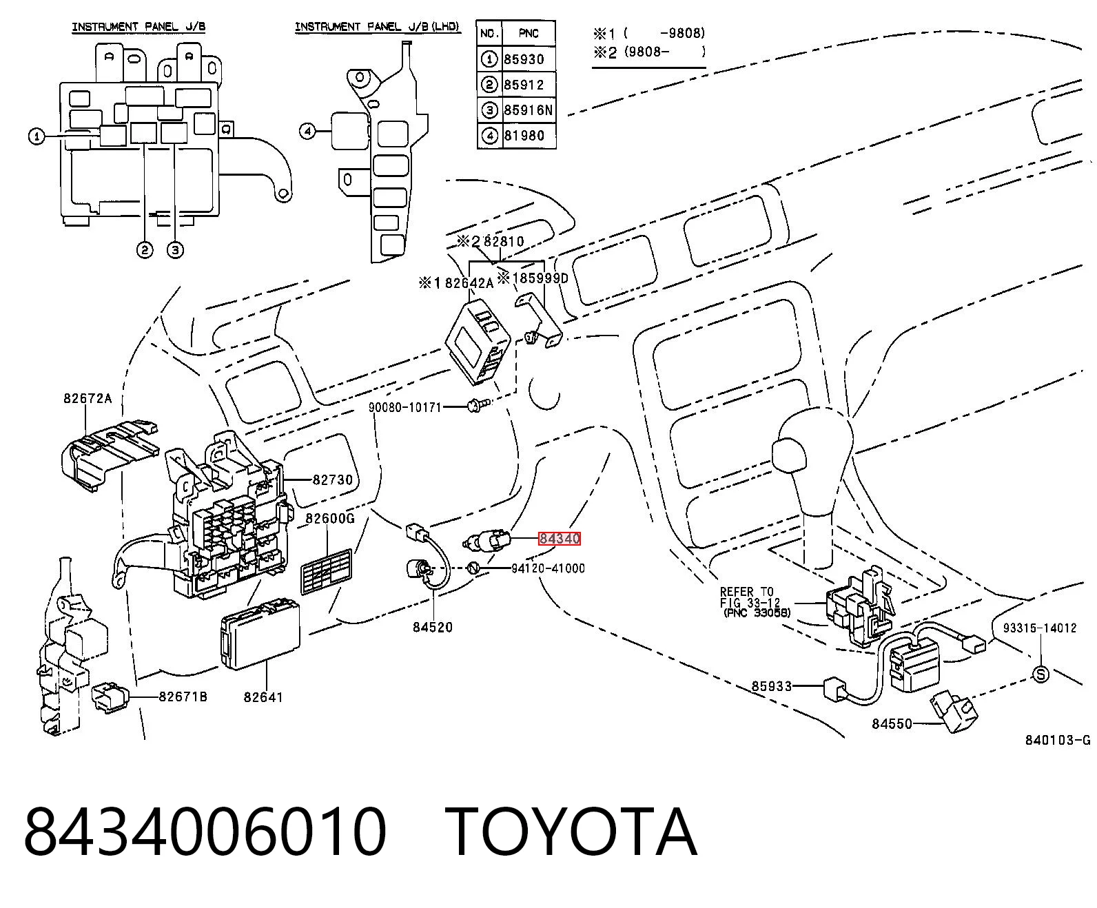 8434006010 Toyota Interruptor luces de freno