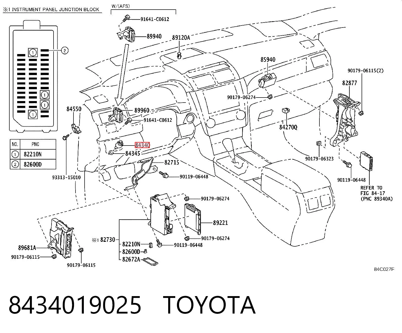 8434019025 Toyota Interruptor luces de freno