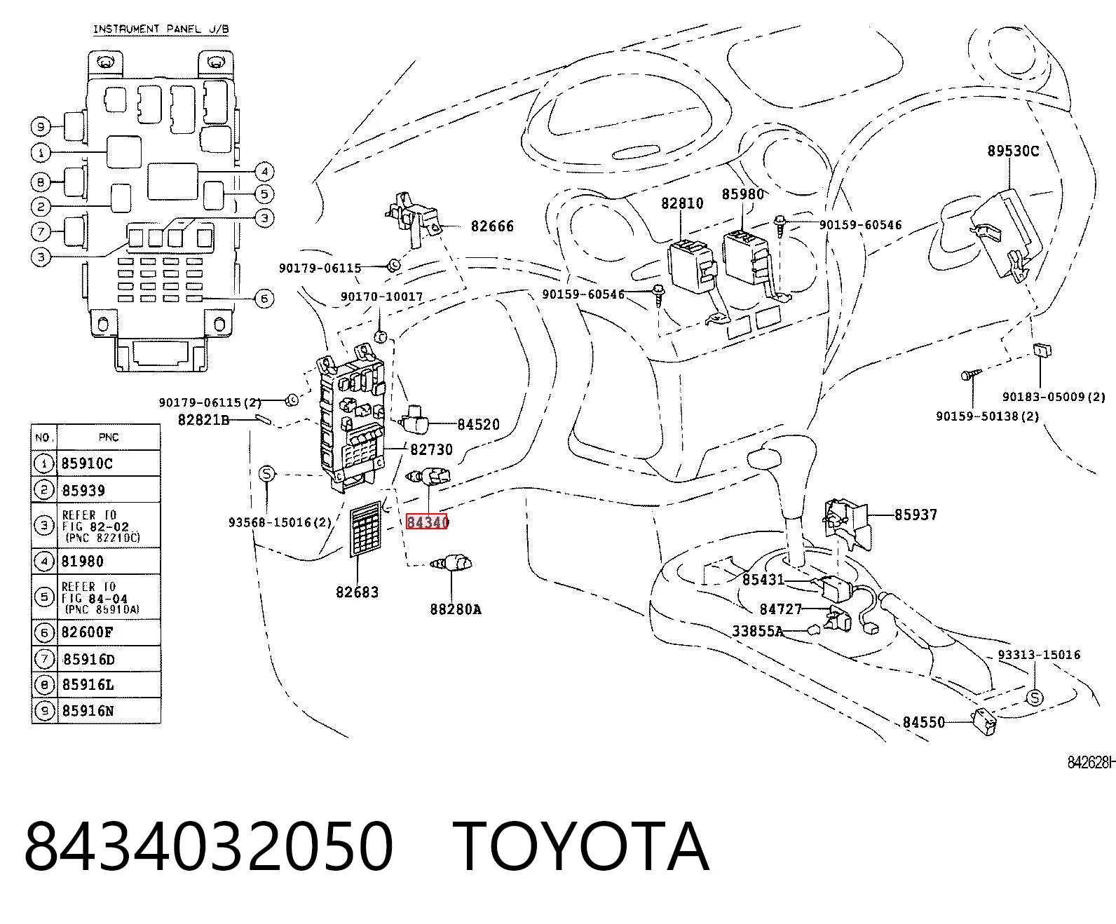 8434032050 Toyota Interruptor luces de freno