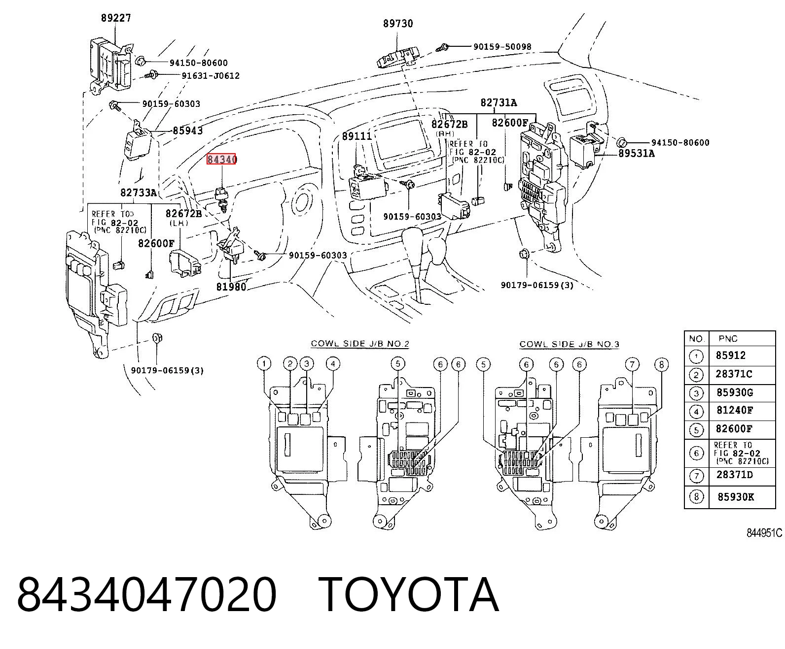 8434047020 Toyota Interruptor luces de freno