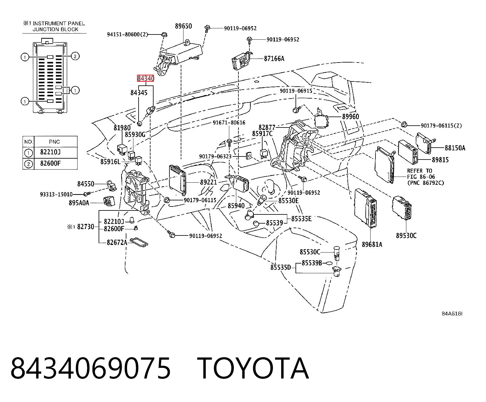 8434069075 Toyota Interruptor luces de freno