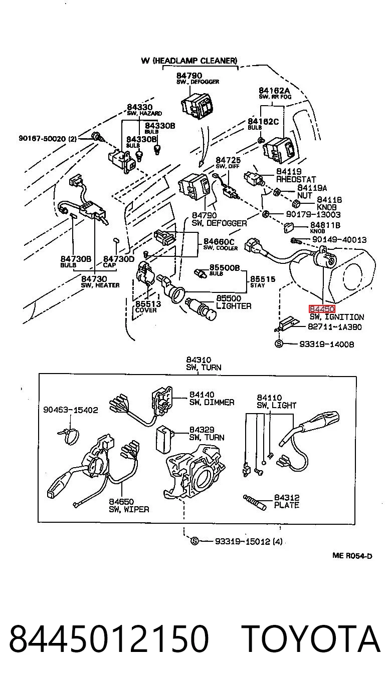 Comprar Conjunto de contactos del interruptor de encendido Toyota Corolla E9 a bajo precio