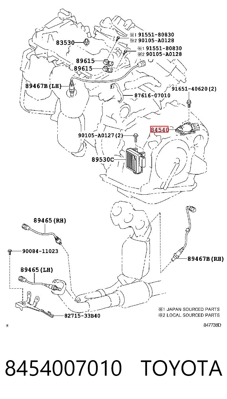 8454007010 Toyota Sensor de punto muerto